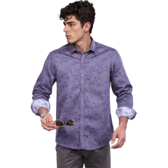 Purple Floral Printed Shirt