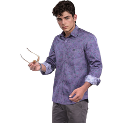 Purple Floral Printed Shirt