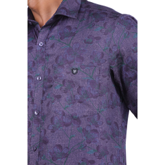 Purple Floral Printed Shirt