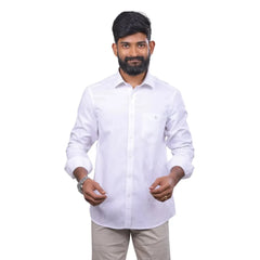 White Dobby Printed Shirt for Men