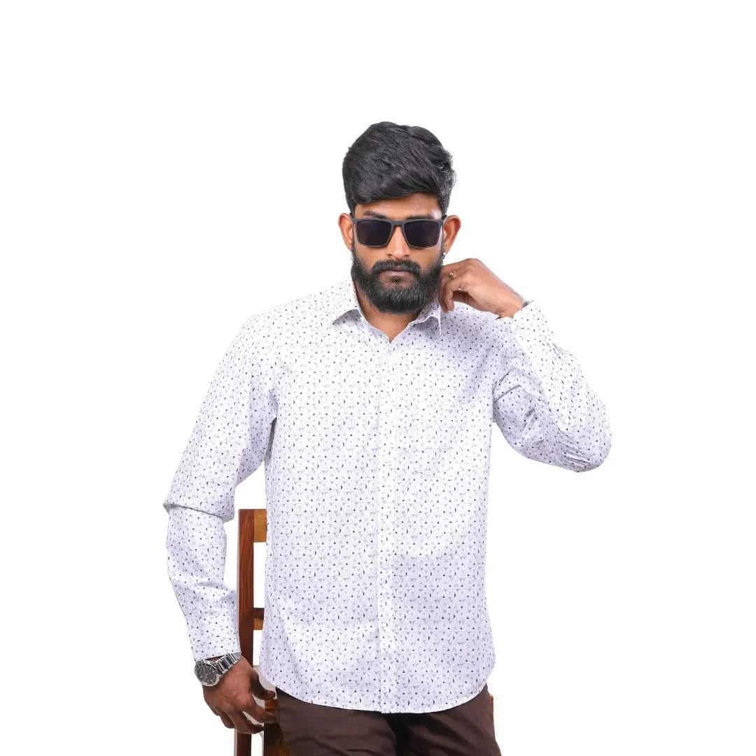 White Laffer Printed Shirt for Men