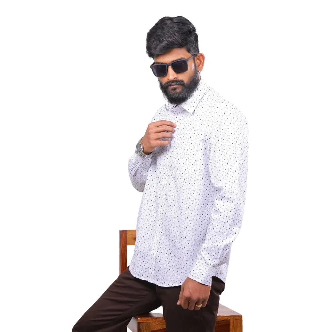 White Laffer Printed Shirt for Men