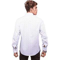 White Geometric Printed Shirt