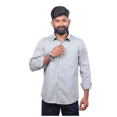 Green Twill Printed Shirt for men