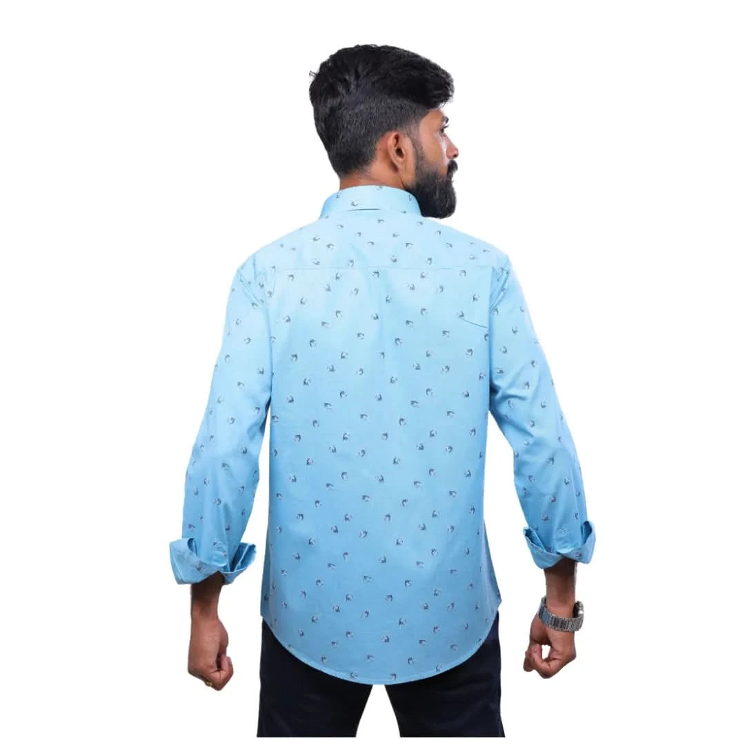 Ra.Blue Twill Printed Shirt for men