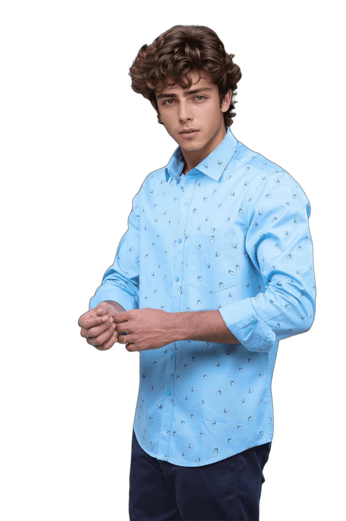 Ramar Blue Printed Shirt