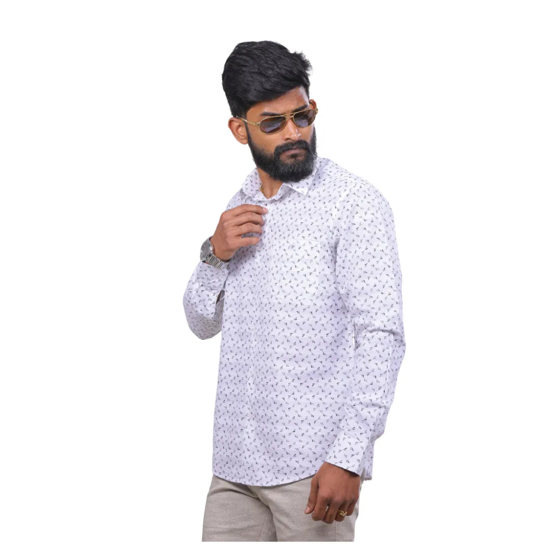 Men Arrow Navy Twill Printed Shirt - 6989