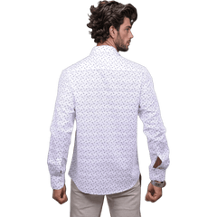 Botticelli White Arrow Print Shirt For Men - Formal Shirts (6989)