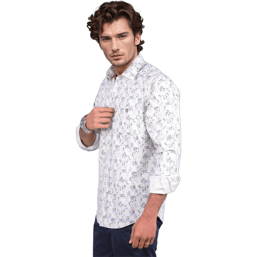 Botticelli Sandal Abstract Print Shirt For Men - Cotton Shirts (6991) - Botticelli