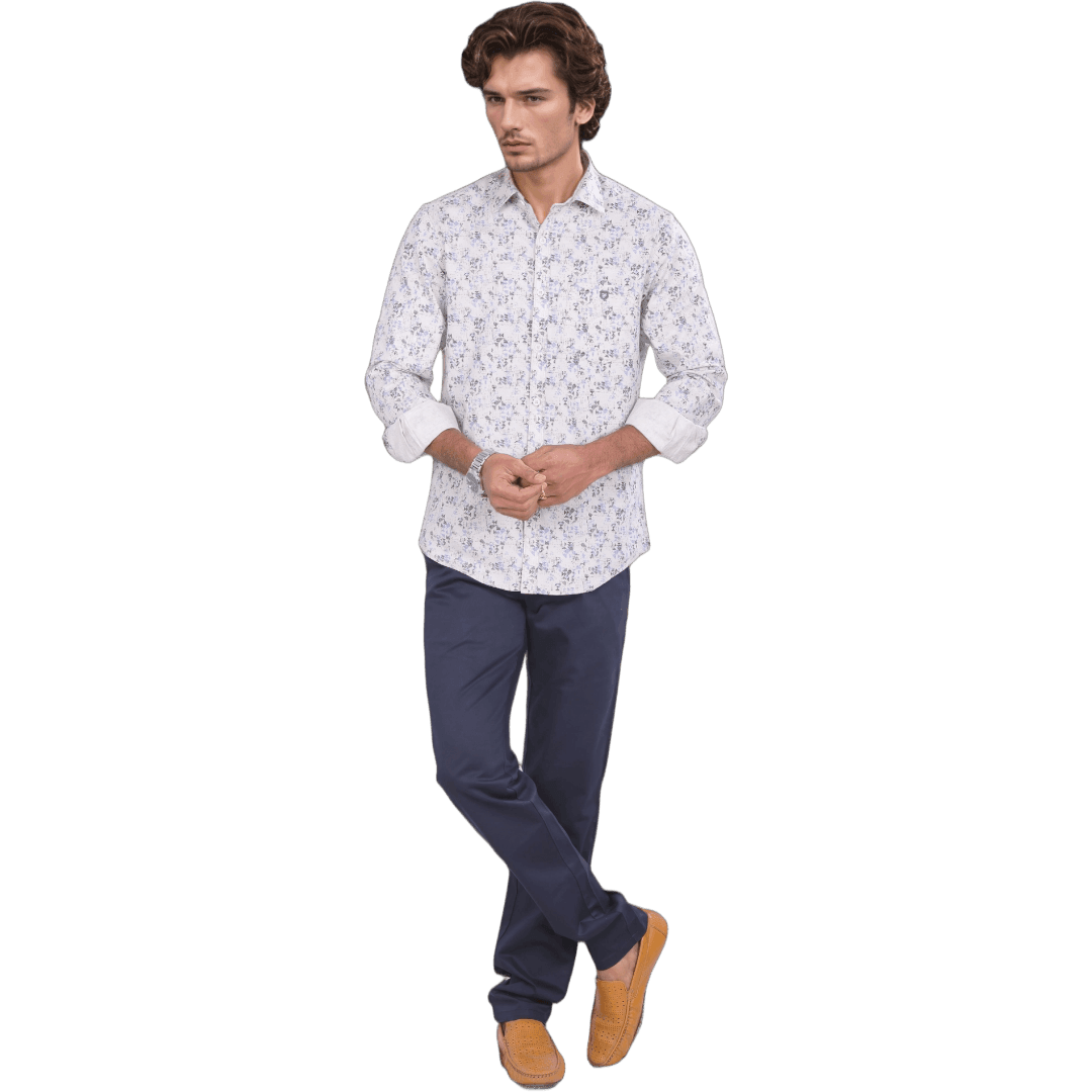 Botticelli Sandal Abstract Print Shirt For Men - Cotton Shirts (6991) - Botticelli