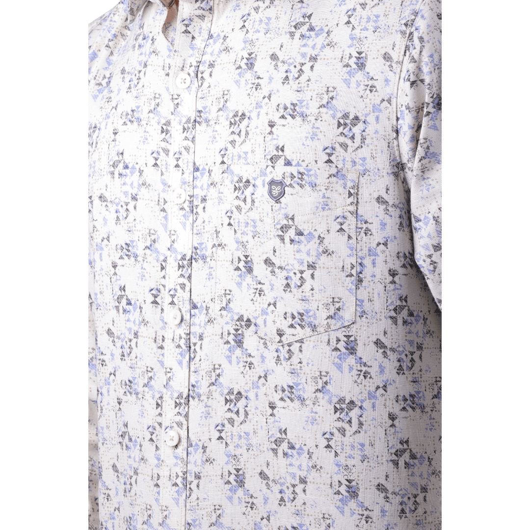 Botticelli Sandal Abstract Print Shirt For Men - Cotton Shirts (6991) - Botticelli