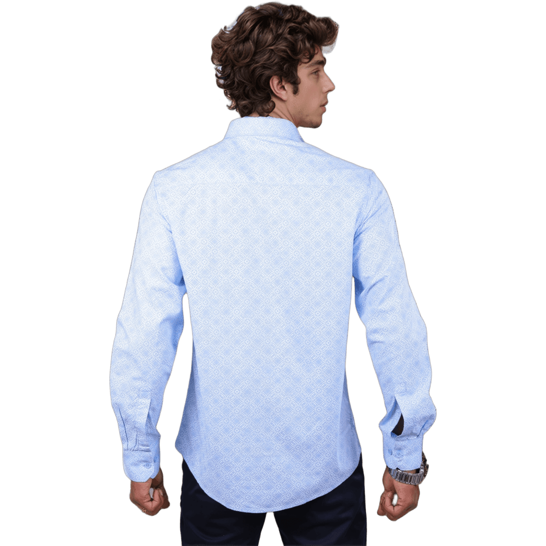 Pastel Blue Print Shirt