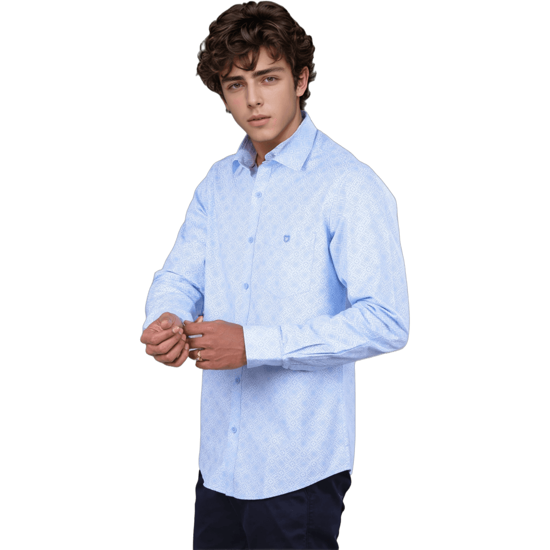 Pastel Blue Print Shirt