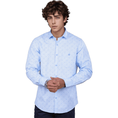 Pastel Blue Print Shirt